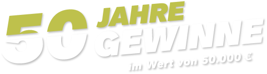 50 Jahre Gewinne in Wert von 50.000 Euro